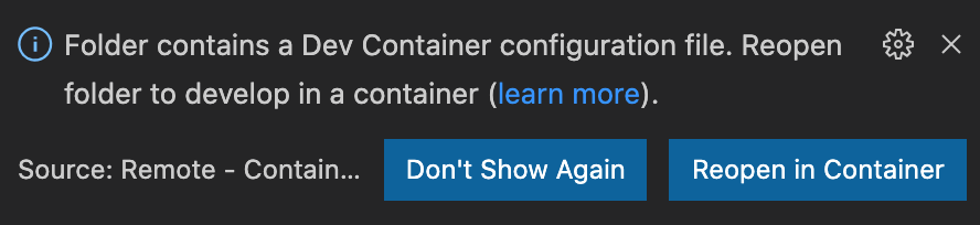 Open in devcontainer